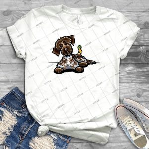 Wirehaired Pointing Griffon & Duck 7 - Vintage Men's Shirt Tshirt For Women Classic Handmade Shirt Retro Graphic Tee