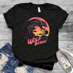 Wolf Beach 6 - Vintage Men's Shirt Tshirt For Women Classic Handmade Shirt Retro Graphic Tee
