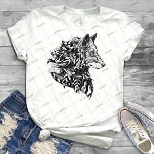 Wolf Profile 77 - Vintage Men's Shirt Tshirt For Women Classic Handmade Shirt Retro Graphic Tee
