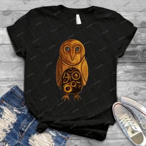 Wooden Owl Clock 35 - Vintage Men's Shirt Tshirt For Women Classic Handmade Shirt Retro Graphic Tee