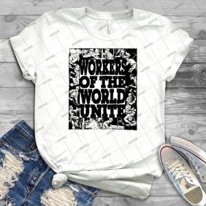 Workers Of The World Unite - Vintage Men's Shirt Tshirt For Women Classic Handmade Shirt Retro Graphic Tee