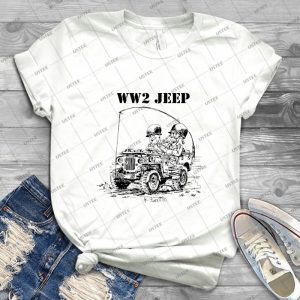 Ww2 Jeep - Gift Idea Shirt For Men Tee For Women Classic Retro Vintage Graphic T-Shirt