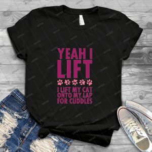Yeah I Lift - Cats - 34 - Vintage Men's Shirt Tshirt For Women Classic Handmade Shirt Retro Graphic Tee