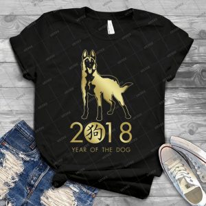 Year Of The Dog 2018  -Belgian Malinois - Vintage Men's Shirt Tshirt For Women Classic Handmade Shirt Retro Graphic Tee