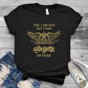 Yes I Am Old But I Saw Aerosmith On Stage Logo Signatures Tee - Aerosmith Signatures Logo For Music Lovers Handmade Shirt_77
