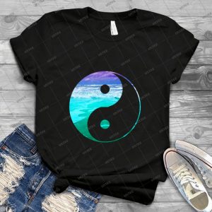 Yin & Yang - Aqua Water - 91 - Vintage Men's Shirt Tshirt For Women Classic Handmade Shirt Retro Graphic Tee