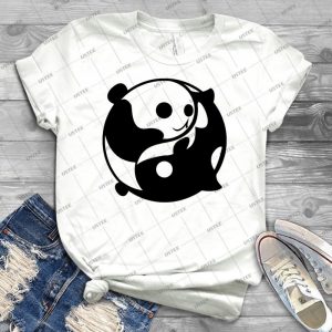 Yin And Yang- Panda And Orca - Vintage Men's Shirt Tshirt For Women Classic Handmade Shirt Retro Graphic Tee
