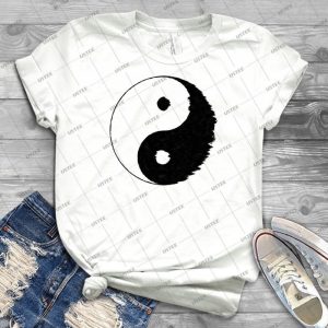 Yin Yang - Vintage Men's Shirt Tshirt For Women Classic Handmade Shirt Retro Graphic Tee