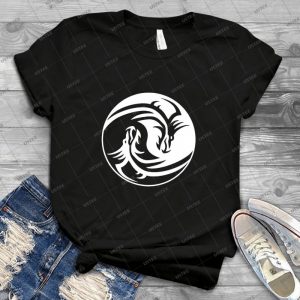 Yin Yang, Dragon, Doctormo, Dring, Drang, Eastern, White On Deep Purple 86 - Vintage Men's Shirt Tshirt For Women Classic Handmade Shirt Retro Graphic Tee