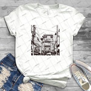 Yokohama - China Town 28 - Vintage Men's Shirt Tshirt For Women Classic Handmade Shirt Retro Graphic Tee