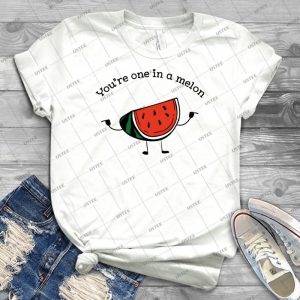 You Re One In A Melon Funny Fruit Pun T- Shirt- Best Unisex Trending Handmade T- Shirt Gift Idea For Men T- Shirt For Woman