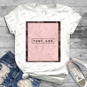 Yung God-Pink - Vintage Men's Shirt Tshirt For Women Classic Handmade Shirt Retro Graphic Tee