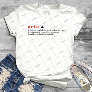 Zodiac Definitions- Aries- Best Unisex Trending Handmade T- Shirt Gift Idea For Men T- Shirt For Woman