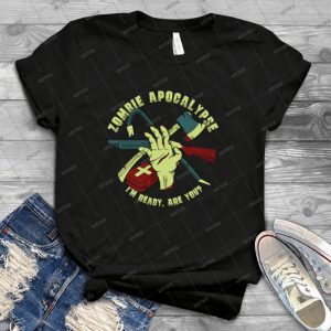 Zombie Apocalypse - I M Ready- Are You 52 - Vintage Men's Shirt Tshirt For Women Classic Handmade Shirt Retro Graphic Tee
