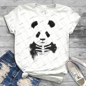 Zombie Panda 87 - Vintage Men's Shirt Tshirt For Women Classic Handmade Shirt Retro Graphic Tee