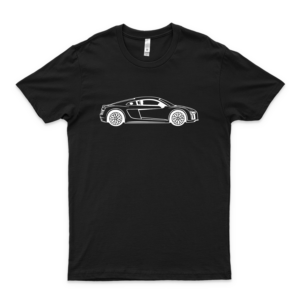 2018 For Áúdí R8 V10 Side Design Classic Black T Shirt Gifts Shirts For Men Women, Custom Illustrated T Shirt