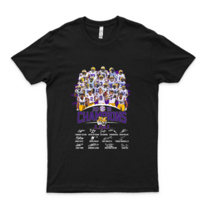 2019 Champions Lsu Signatures Football Team  Ńffľ Logo Shirt- Ńffľ Baseball Shirt- Ny Gĭąnts Cotton T Shirt For Men
