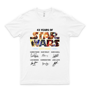 43-Years-Of-Star-Wars-1977-2020-Signature-Handmade-Shirt - Staar Waars Shirts- The Mandalorian Shirt- Staar Waars Birthday Shirt