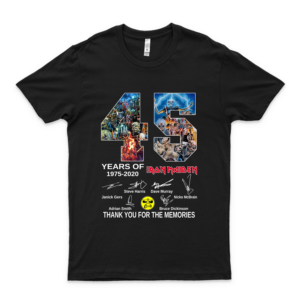 45 Years Of Iron Maiden Signatures Thank You The Memories T Shirt Hoodie For Men, Women Full Size