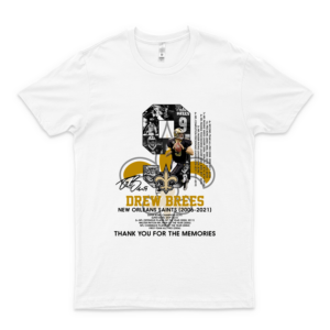 9 Drew Brees New Orleans Saints 2006 2021 Thank You For The Memories Signature shirt Basic Novelty Tees Graphics Female Cotton Printed For pink