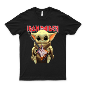 Baby Yoda Holding Iron Maiden Guitar - Iron Maiden Tour Legacy Of The Beast 2020 - Iron Maiden Heavy Metal - Music Lovers - Best Trending Handmade Shirt cut