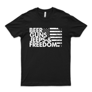 Beer Gúns Jeeps And Freedom Classic Guys Unisex Tee Graphic Tee Shirt For Teens Casual Vintage Tees Men Women
