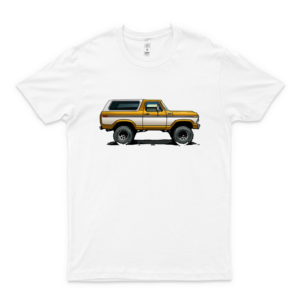 Bronco 2 - Yellow Slim Fit T-Shirt Mens Pop Culture Graphic Tees - Tee Ford Bronco Shirt Design - Retro For Women