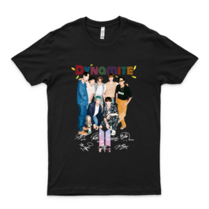 D-Y-N-A-M-I-T-E B-T-S Band Music Signature T-Shirt, Hoodie, Tank Tops Diseño Camisas Suave Mujeres Único Tees Art Tee black