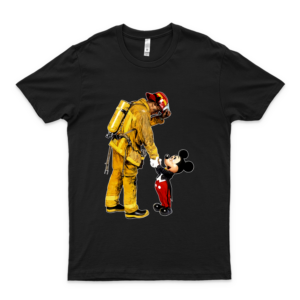 Firefighter Fireman And Míckéý Mouse T Shirt For Man For Women Handmade T Shirt For Boys Sellers Trend Gift Ideas Customize T-Shirt