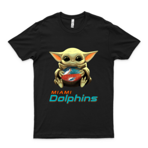For Miami Dolphins And Cute Baby Yoda Staar Waars Shirts - Staar Waars Birthday Shirt