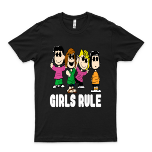 Girls Rule Péánúts Snóópý Lucy Peppermint Patty T Shirt Design Shirts Soft Women Cotton Printed Art Tee 80S Cheap Design Gift Ideas black