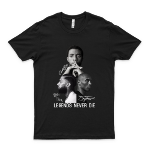 Giulianamedes Legend Never Die Shirt For Chadwick Boseman, Kobe, Hússlé Fans Gift