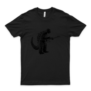 Godzilla Playing Guitar Funny Shirts Vintage Music Tees Basic Novelty Tees Graphics