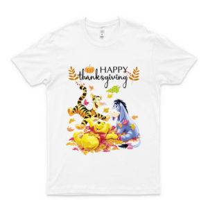 Happy Thanksgiving Winnie The Pooh Black Movie T Shirts- Movie T Shirts For Men- Cool Movie Shirts