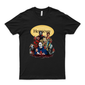 Horror Jason Voorhees Pennywise and Cognac Hénnéssý Wine T Shirt Logo Cheap Tee Logo Cotton Printed Cools Shirt Print On Demand