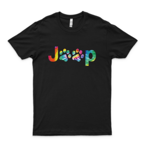 J.Ee.P Paw Prints Dogs &Amp; Jeeps Front Print For Men And Women Basic Shirt