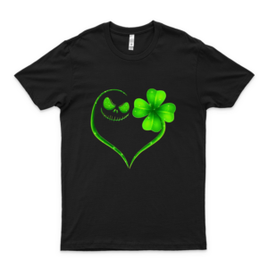 Jack #Skellington And Irish Shamrock Four Leaf Clover Heart St Patrick's Day Gift Graphic Unisex T-Shirt