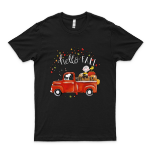 Kenrioizistore Awesome-Hello-Fall-Snoo-Py-Driving-Truck-Charlie Brown-Wood-Stock-Hardvest-Shirt