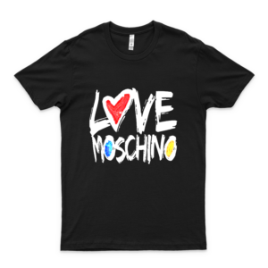 Love M.O.S.C.H.I.N.O Colorful Art Logo  Tee – Women’s T Shirt Love M.O.S.C.H.I.N.O Paint Art Logo - M.O.S.C.H.I.N.O Tee For Girls Handmade