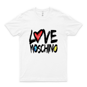 Love M.O.S.C.H.I.N.O Colorful Art Logo  Tee – Women’s T Shirt Love M.O.S.C.H.I.N.O Paint Art Logo - M.O.S.C.H.I.N.O Tee For Girls Handmade Shirt