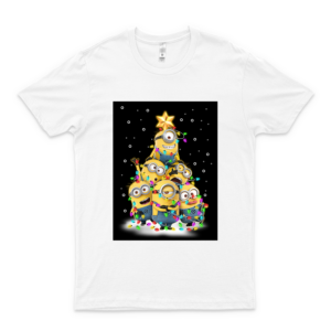 M-I-N-I-O-N-S Christmas Tree Simple Vintage Graphic Shirt Unisex - Best Trending For Men Cool Tee Women Gift Ideas BLACK