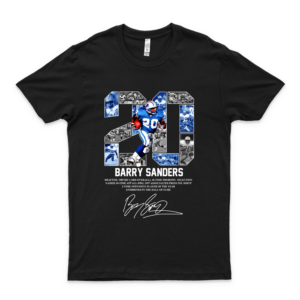 Muadatee Bárrý Sanders 20 Detroit Lions Signature Shirt Design Shirts Soft Women Unique Tees Art Tee 80S Birthday Gift T Shirt