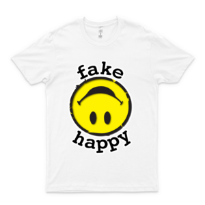 Paramore Fake Happy-Blk - Best Unisex Customize T-Shirt Gift Idea for Men T-Shirt for Woman cut