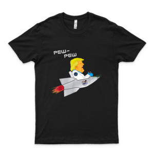 SACCUMAN Trump Space Force USA Pew Lasers Rocket Logo Design T-Shirtfor