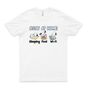 Snóópý Stay At Home Sleeping Food Wifi T Shirt For Man For Women Handmade T Shirt For Boys Custom T Shirts Love Shirt