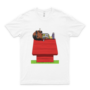Snoop and Dogg Sleeping On Snoopy&Rsquo;S House T Shirt Basic Novelty Tees Graphics Female Shirt Funny Teens Awesome Com