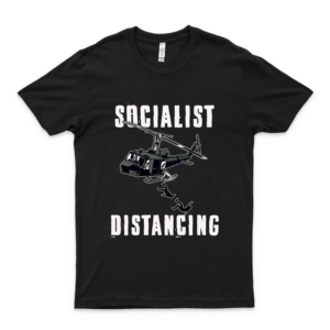 Socialism Distancing Practice Socialist Distance Usa Slim Fit T-Shirt Graphic Retro Shirt For Women - Mens Funny  Black