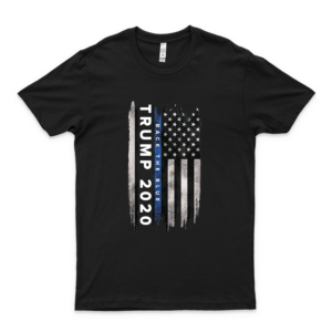T Shirt Trump Backs The Blue Pro Trump Thin Blue Line Us Flag Police Black Cotton Size S-3Xl Love Shirt