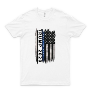 T Shirt Trump Backs The Blue Pro Trump Thin Blue Line Us Flag Police Black Cotton Size S-3Xl Love Shirt white