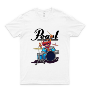 The Muppe.T Show Animal Playing Pearl Drums Unisex Graphic Fashion Unisex T Shirt white